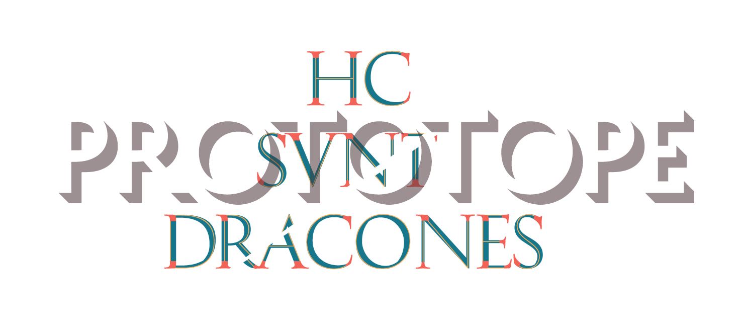 a logo for the project that also reads: hc svnt dracones